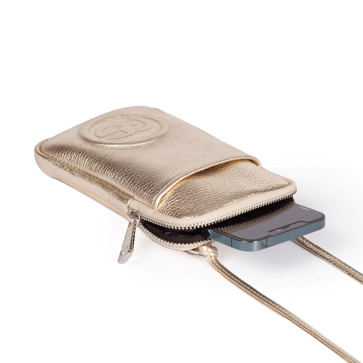 Roberta Gandolfi RG Phone holder in pelle di vitello con tracolla staccabile e regolabile Presa
