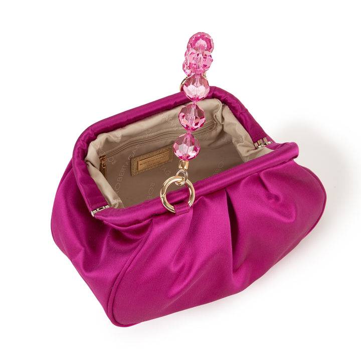 Roberta Gandolfi Sirenetta Puffy mini bag in raso di seta e manico gioiello Offerta