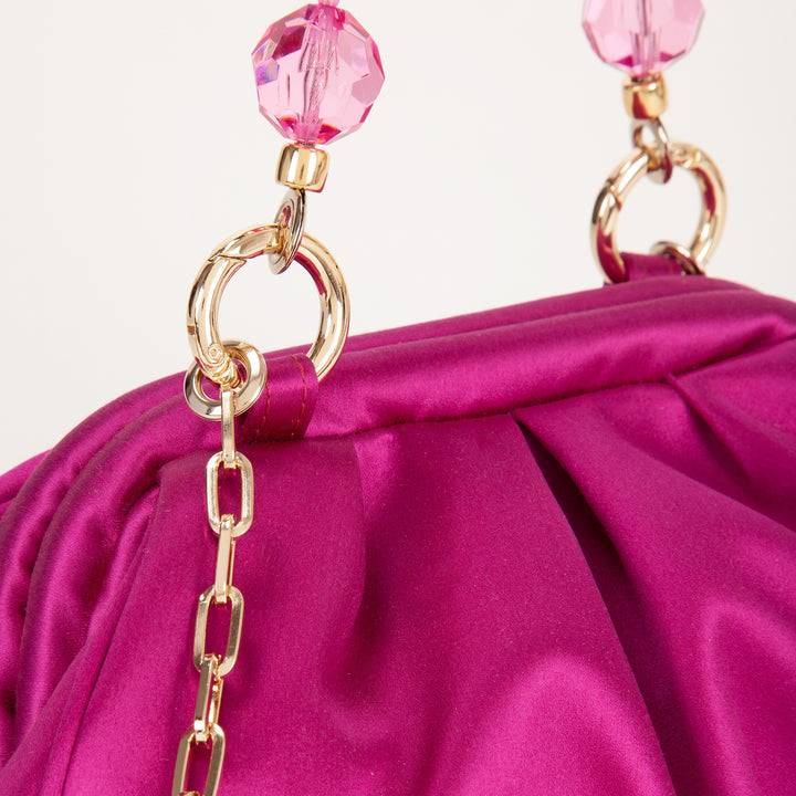 Roberta Gandolfi Sirenetta Puffy mini bag in raso di seta e manico gioiello Offerta