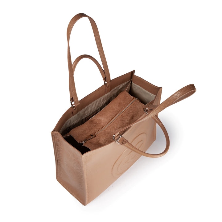 Roberta Gandolfi Roberta Pelle Large Borsa a mano in pelle con doppi spallacci per essere portata a spalla e tramezza Offerta