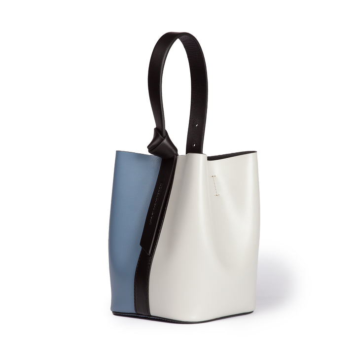 Roberta Gandolfi Cinzia Bucket medium medium in pelle bicolor con tracolla staccabile Nuova
