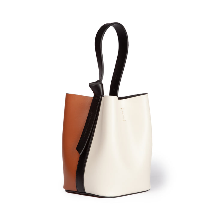 Roberta Gandolfi Cinzia Bucket small in pelle bicolor con tracolla staccabile Moda