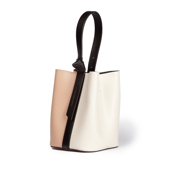 Roberta Gandolfi Cinzia Bucket medium medium in pelle bicolor con tracolla staccabile Italia