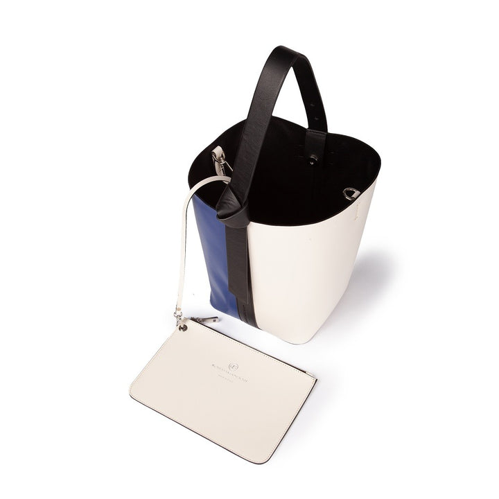 Roberta Gandolfi Cinzia Bucket medium medium in pelle bicolor con tracolla staccabile Convenienza