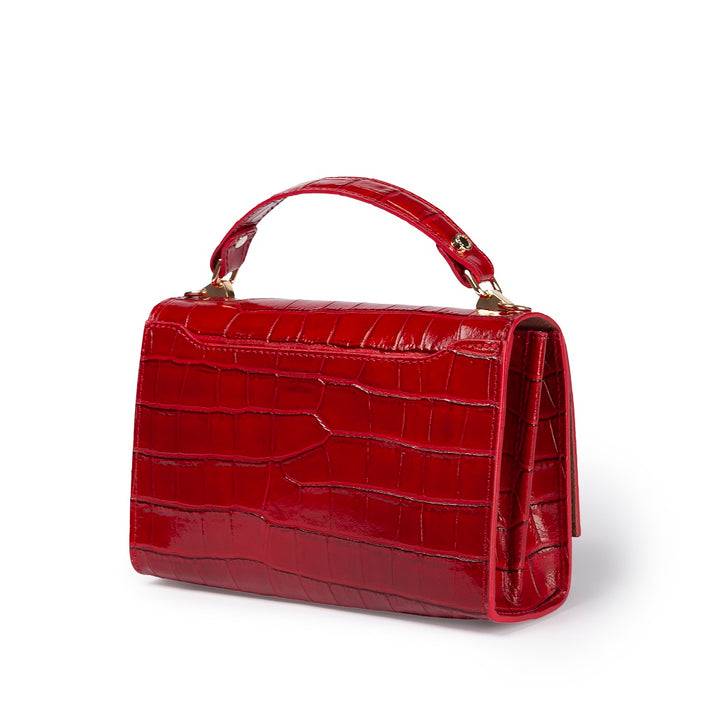 Roberta Gandolfi Nicole cocco compact crossbody borsa in pelle stampa cocco con tramezza interna e tasca esterna con tracolla staccabile e regolabile I Più Venduti