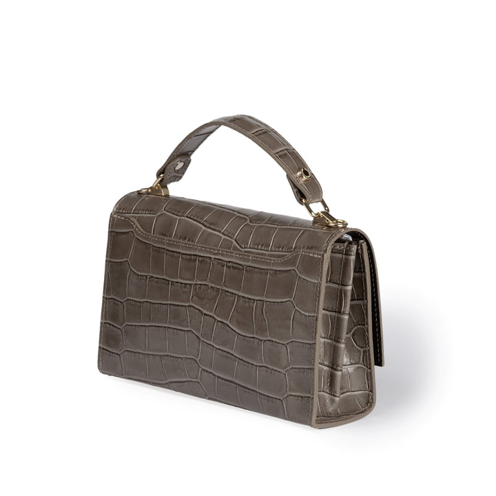 Roberta Gandolfi Nicole cocco compact crossbody borsa in pelle stampa cocco con tramezza interna e tasca esterna con tracolla staccabile e regolabile Vendite Flash