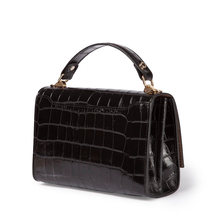 Roberta Gandolfi Nicole cocco compact crossbody borsa in pelle stampa cocco con tramezza interna e tasca esterna con tracolla staccabile e regolabile In Saldo