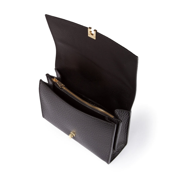 Roberta Gandolfi Elodie compact crossbody borsa in pelle con tramezza interna e tasca esterna con tracolla staccabile e regolabile Italia