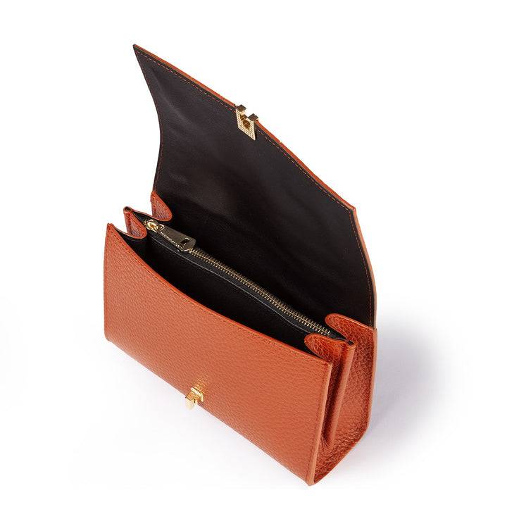 Roberta Gandolfi Elodie compact crossbody borsa in pelle con tramezza interna e tasca esterna con tracolla staccabile e regolabile In Linea