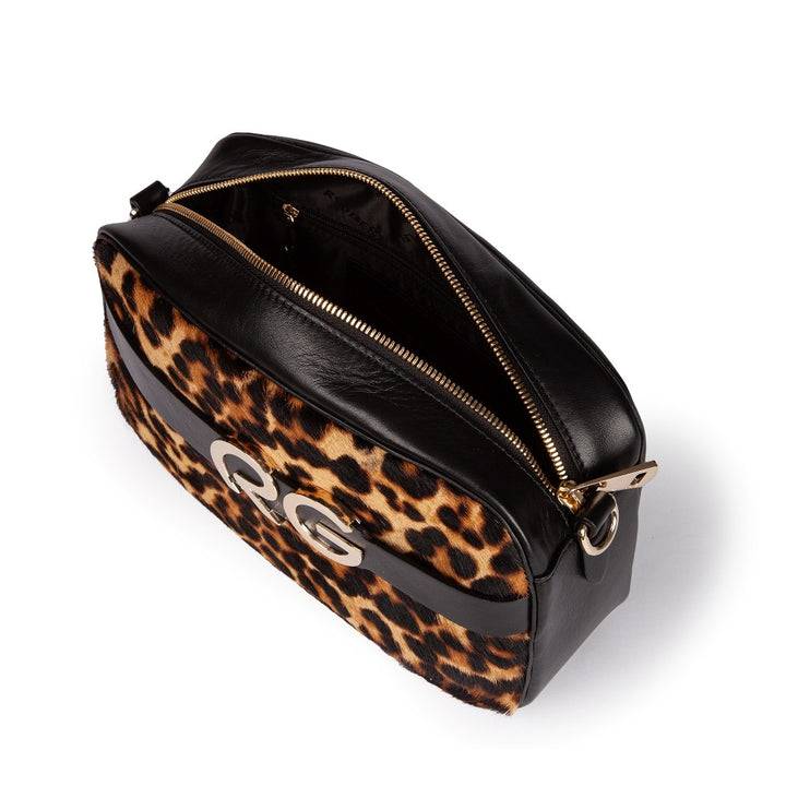Roberta Gandolfi Dafne pony camera in pelle stampa animalier con tracolla staccabile Shopping Online