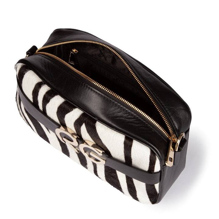 Roberta Gandolfi Dafne pony camera in pelle stampa animalier con tracolla staccabile Prezzo Ridotto