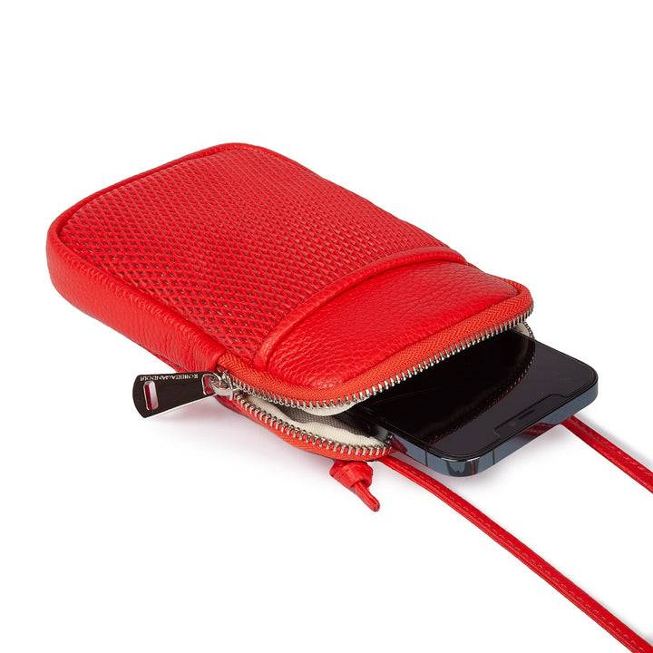 Roberta Gandolfi Yuma Phone holder in pelle di vitello con tracolla staccabile e regolabile e tasca esterna Negozi Online