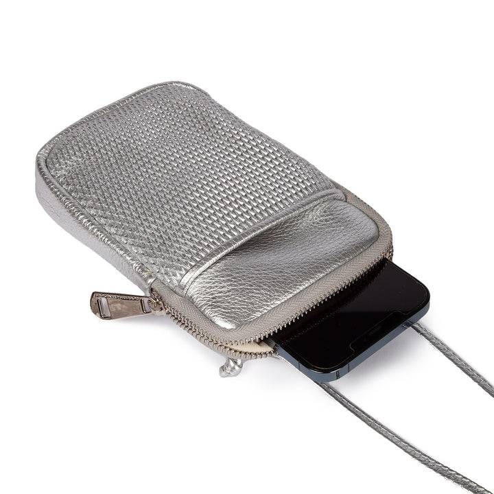 Roberta Gandolfi Yuma Phone holder in pelle di vitello con tracolla staccabile e regolabile e tasca esterna Acquista Ora