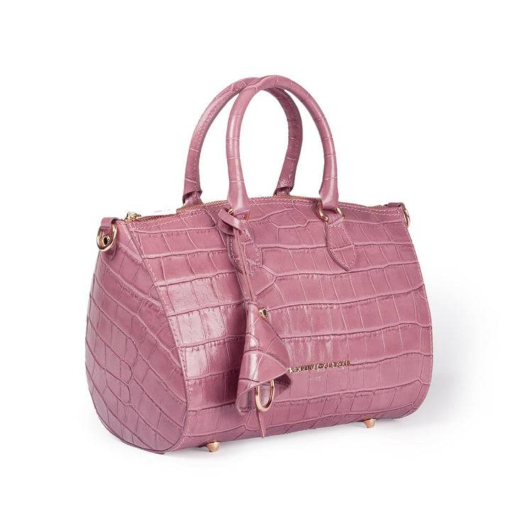 Roberta Gandolfi Nicole Cocco bowling in pelle lucida stampa cocco con tracolla staccabile e regolabile Shopping Online