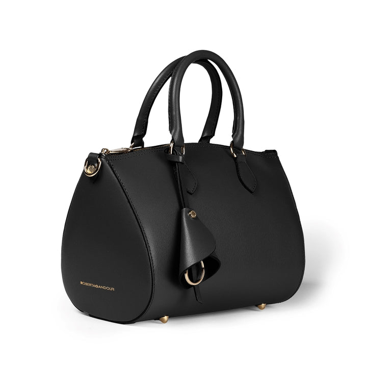 Roberta Gandolfi Nicole bowling in pelle stampa "light saffiano" con tracolla staccabile e regolabile Prezzo Ridotto