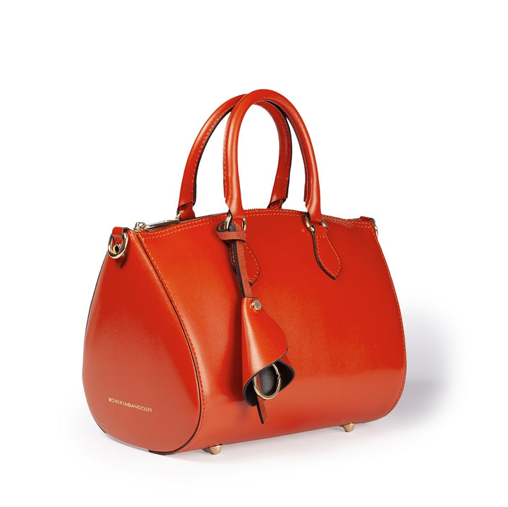 Roberta Gandolfi Nicole bowling in pelle stampa "light saffiano" con tracolla staccabile e regolabile Sottocosto