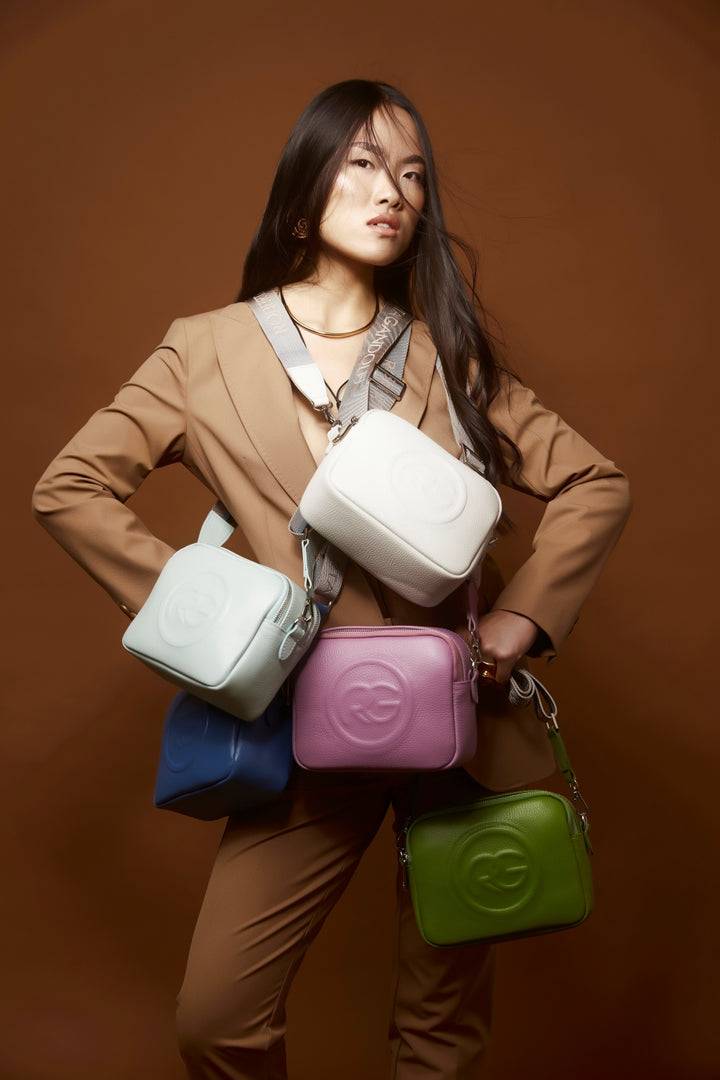 Roberta Gandolfi Roberta Pelle camera e crossbody in pelle con doppio scomparto e tracolla staccabile Promozione Limitata