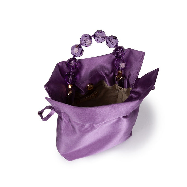 Roberta Gandolfi Sirenetta Tulip mini secchiello in raso di seta e manico gioiello Shopping Online