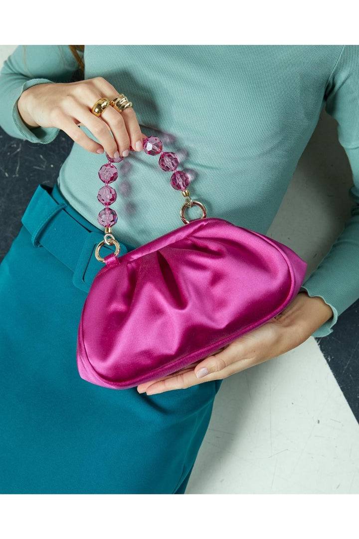 Roberta Gandolfi Sirenetta Puffy mini bag in raso di seta e manico gioiello Offerte