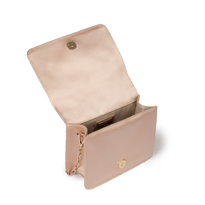Roberta Gandolfi Sirenetta Mini bag in raso di seta e manico gioiello Nuova