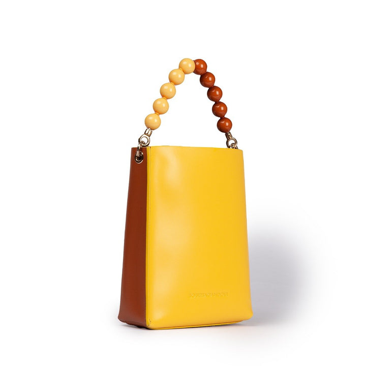 Roberta Gandolfi Zoe mini bag in pelle bicolor e manico gioiello Vendita Calda
