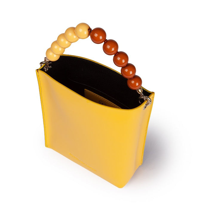 Roberta Gandolfi Zoe mini bag in pelle bicolor e manico gioiello Vendita Calda