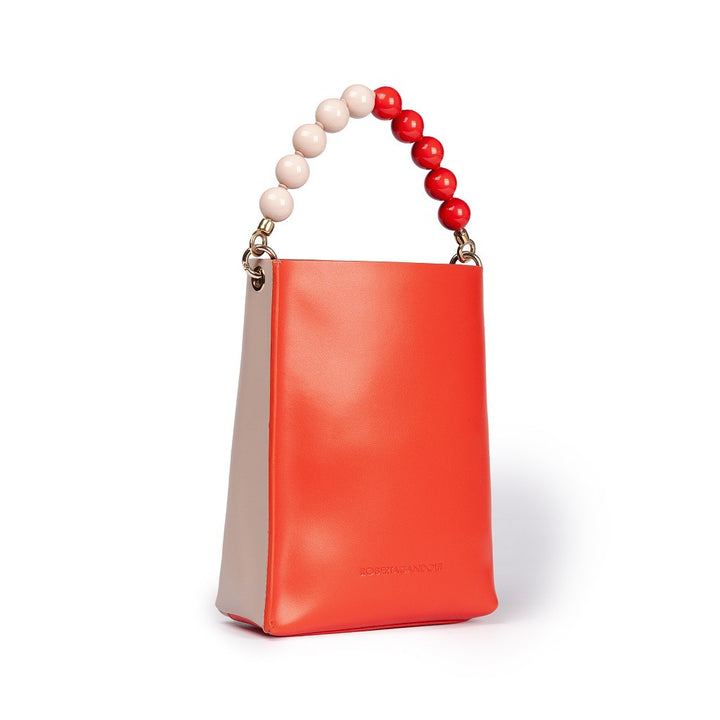 Roberta Gandolfi Zoe mini bag in pelle bicolor e manico gioiello Vendita Economica
