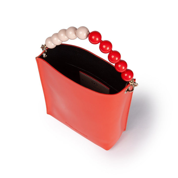 Roberta Gandolfi Zoe mini bag in pelle bicolor e manico gioiello Vendita Economica