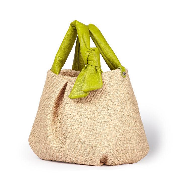 Roberta Gandolfi Matilde Handbag in rafia e pelle con tracolla staccabile Italia