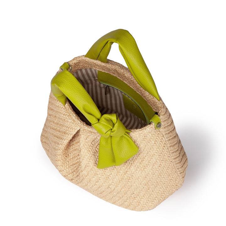 Roberta Gandolfi Matilde Handbag in rafia e pelle con tracolla staccabile Italia