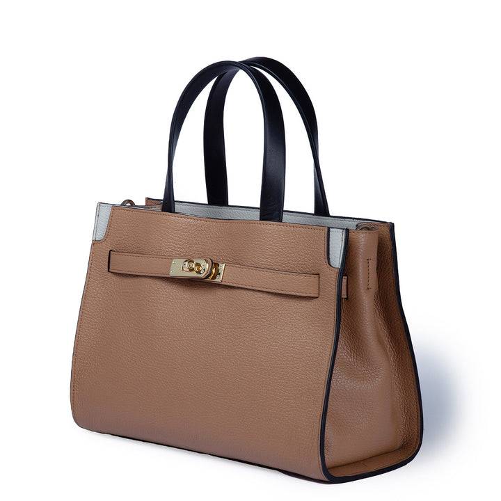 Roberta Gandolfi Frida Handbag in pelle martellata con tracolla logata in tessuto regolabile Comprane uno, ottenene uno gratis