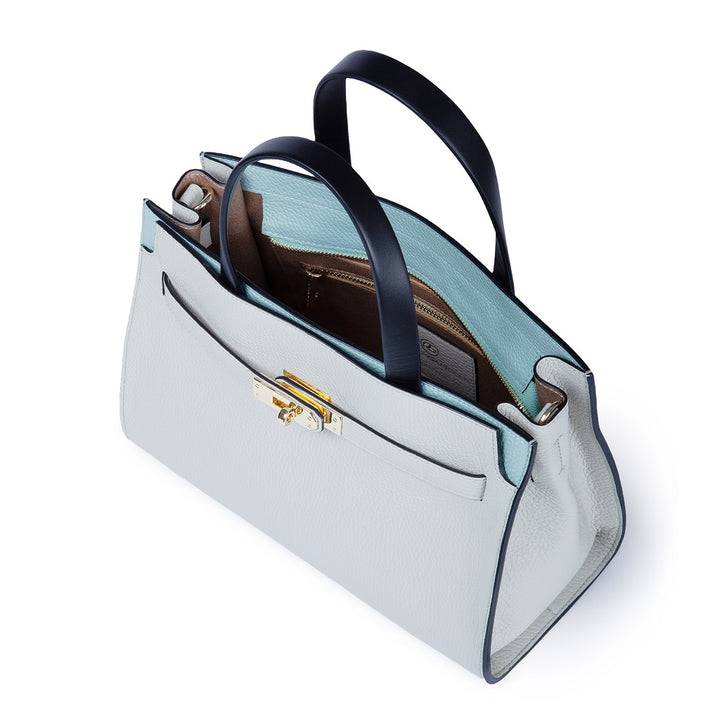 Roberta Gandolfi Frida Handbag in pelle martellata con tracolla logata in tessuto regolabile Offerte giornaliere