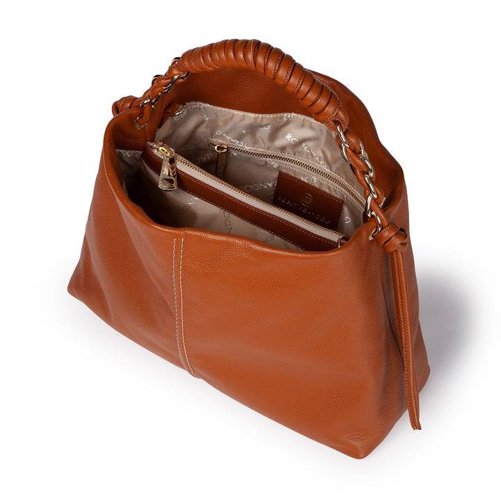 Roberta Gandolfi Amina large borsa a mano in pelle con manico tubolare fasciato e tracolla staccabile Super sconto
