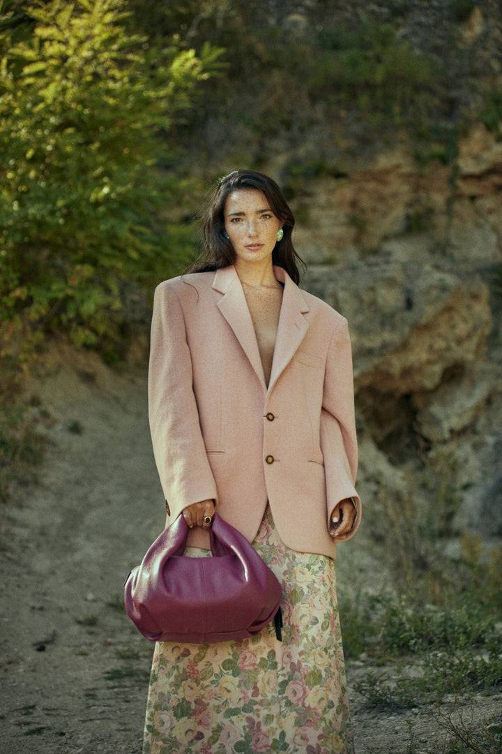 Roberta Gandolfi Emily bowling medium in pelle con tracolla staccabile Italia