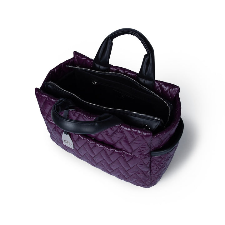 Roberta Gandolfi Noemi Large borsa a mano in tessuto antigoccia con finiture in pelle e tracolla staccabile Soddisfazione Garantita