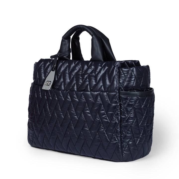 Roberta Gandolfi Noemi Large borsa a mano in tessuto antigoccia con finiture in pelle e tracolla staccabile Qualità Garantita