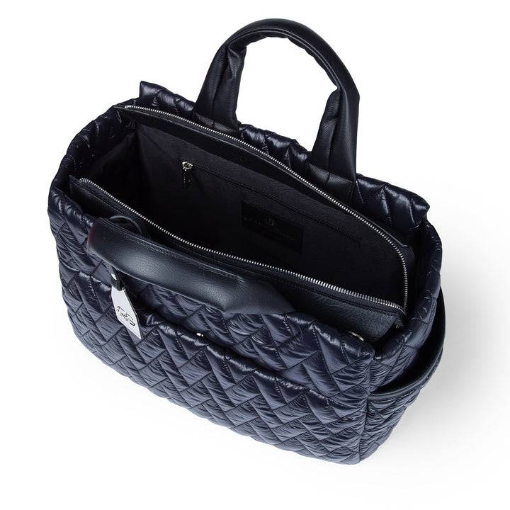 Roberta Gandolfi Noemi Large borsa a mano in tessuto antigoccia con finiture in pelle e tracolla staccabile Qualità Garantita