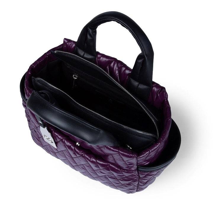 Roberta Gandolfi Noemi medium borsa a mano in tessuto antigoccia con finiture in pelle e tracolla staccabile Negozi Online