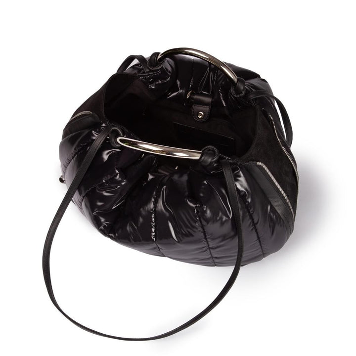 Roberta Gandolfi Naomi Balloon borsa a mano in tessuto antigoccia finiture in pelle e doppi spallacci per essere messa sulla spalla Online