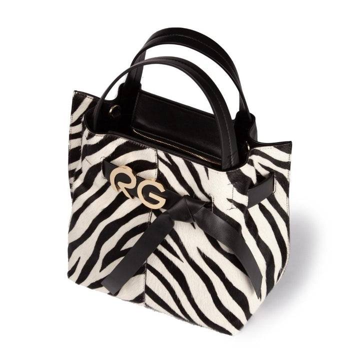 Roberta Gandolfi Dafne pony medium borsa a mano in pelle stampa animalier con tracolla staccabile Spedizione gratuita