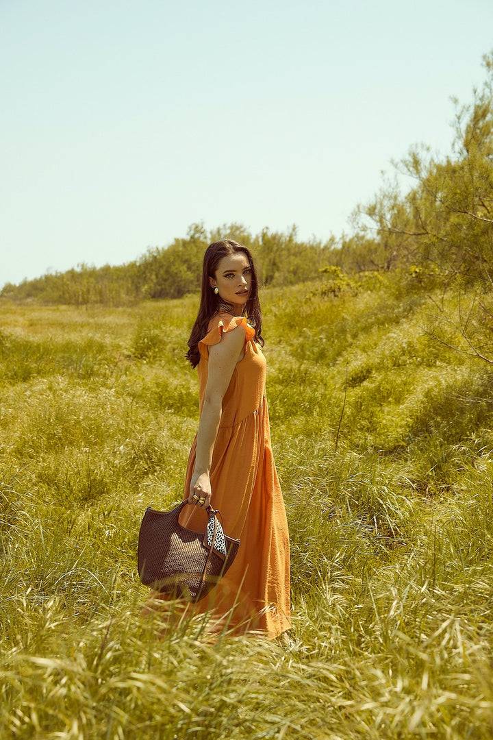 Roberta Gandolfi Beatrice Handbag in raffia con finiture in pelle con dettaglio animalier e tracolla staccabile Offerta Anniversario