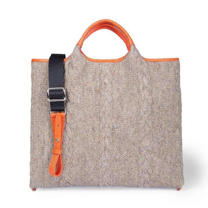 Roberta Gandolfi Joy Wool borsa trasformabile 5 modelli in 1 in tessuto di lana riciclato finiture in pelle di vitello e tracolla staccabile Grandi sconti