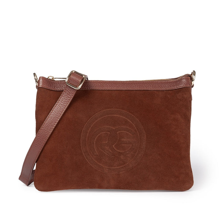 Roberta Gandolfi Alice small borsa in camoscio e pelle martellata con tracolla regolabile e staccabile Bestseller