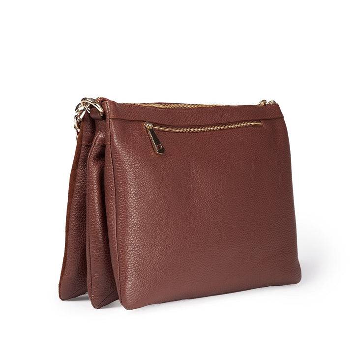 Roberta Gandolfi Alice large borsa in camoscio e pelle martellata con tracolla regolabile e staccabile Comprane uno, ottenene uno gratis