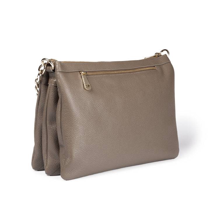 Roberta Gandolfi Alice large borsa in camoscio e pelle martellata con tracolla regolabile e staccabile Offerte giornaliere