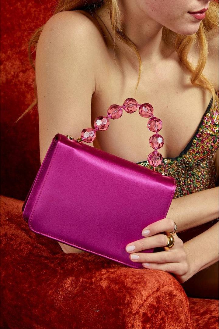 Roberta Gandolfi Sirenetta Mini bag in raso di seta e manico gioiello Negozi Online
