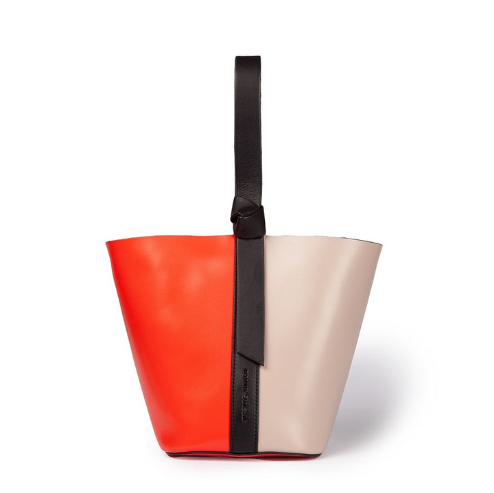 Roberta Gandolfi Cinzia Bucket small in pelle bicolor con tracolla staccabile Limitato a 3 giorni