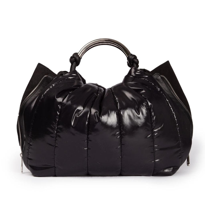 Roberta Gandolfi Naomi Balloon borsa a mano in tessuto antigoccia finiture in pelle e doppi spallacci per essere messa sulla spalla Duty-free