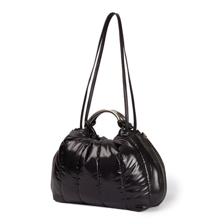 Roberta Gandolfi Naomi Balloon borsa a mano in tessuto antigoccia finiture in pelle e doppi spallacci per essere messa sulla spalla Duty-free