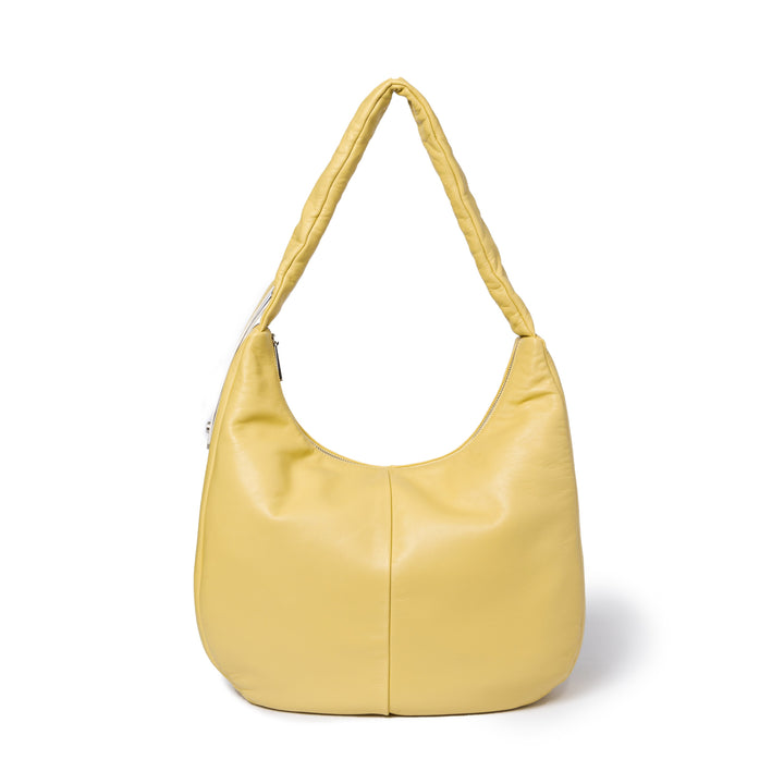 Roberta Gandolfi Azzurro Hobo large in morbida pelle nappa con manico arricciato regolabile Acquista Ora